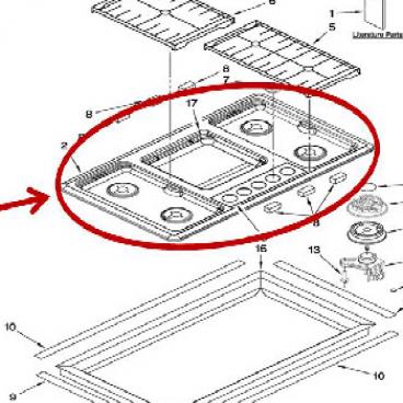 Whirlpool Part# WP8190902 Cooktop (OEM)